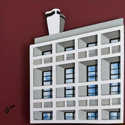 Painting Unité d'habitation Le Corbusier - bordeau by Marek | Painting Subject matter Acrylic, Cardboard, Gluing Urban