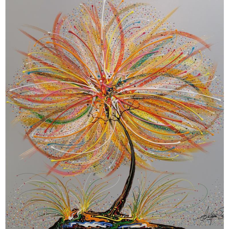Painting L'arbre de la lumiere by Fonteyne David | Painting Figurative Nature Acrylic