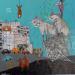 Gemälde Planète terre von Colin Sylvie | Gemälde Art brut Tiere Acryl Collage Pastell