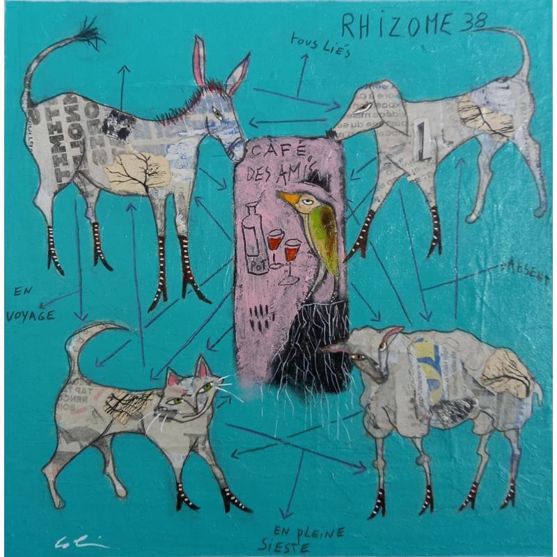 Painting Rhizome 38 by Colin Sylvie | Painting Raw art Acrylic, Gluing, Pastel Animals