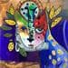 Gemälde Le chat rose von Ketfa Laure | Gemälde Art brut Tiere Acryl