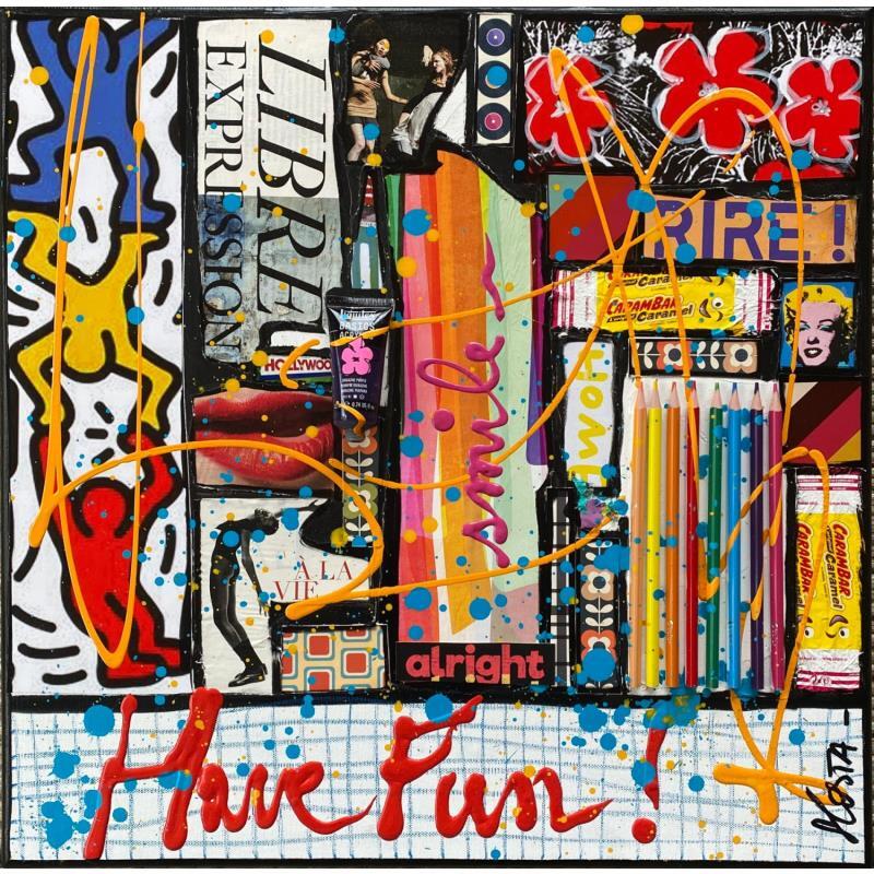 Painting Have fun !  by Costa Sophie | Painting Pop-art Acrylic, Gluing, Posca, Upcycling