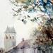 Peinture La route à Saumur par Gutierrez | Tableau Impressionnisme Paysages Aquarelle
