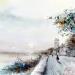 Painting La route à Saumur by Gutierrez | Painting Impressionism Landscapes Watercolor
