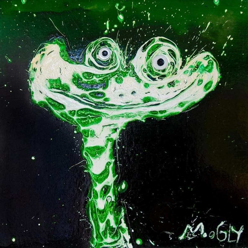 Gemälde Waltdismus von Moogly | Gemälde Art brut Tiere Acryl