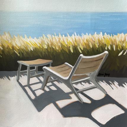 Peinture Le siège sur la terrasse par Alice Roy | Tableau Figuratif Acrylique Nature