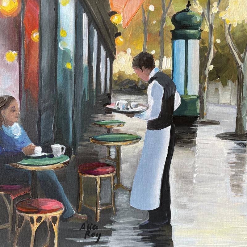 Painting Le garçon de café by Alice Roy | Painting Figurative Acrylic Pop icons, Urban