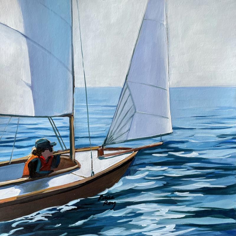 Peinture Le voilier par Alice Roy | Tableau Figuratif Marine Acrylique
