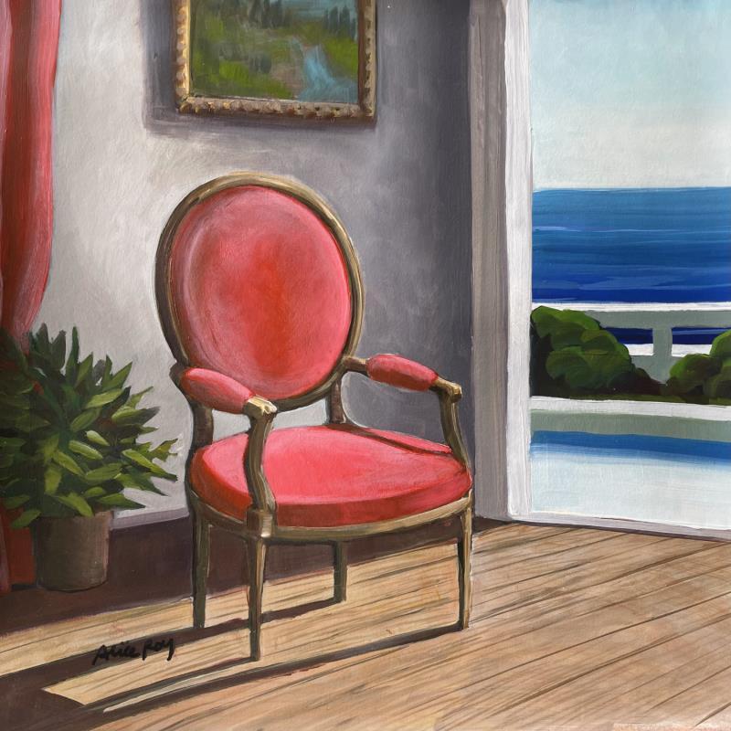 Peinture Le fauteuil rouge par Alice Roy | Tableau Figuratif Acrylique