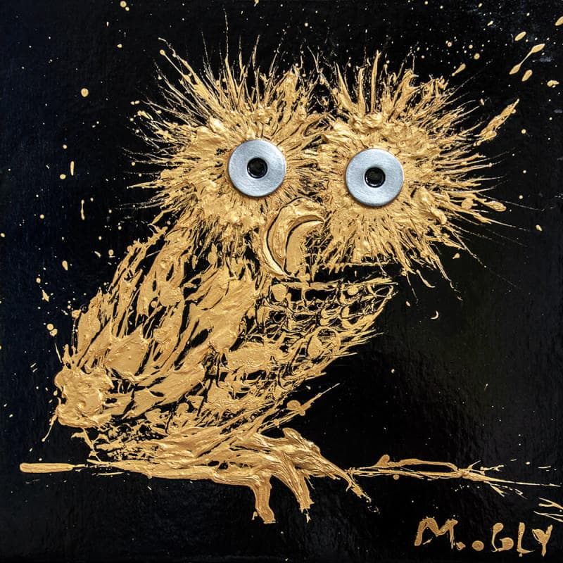 Peinture Insomniacus par Moogly | Tableau Art Singulier Mixte animaux