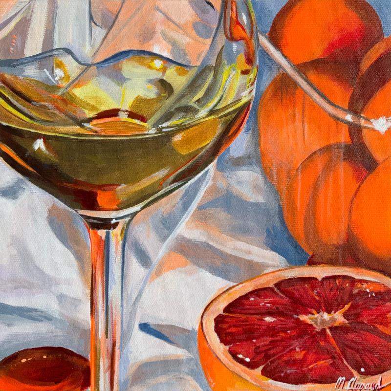 Painting WHITE WINE by Clavaud Morgane | Painting Figurative Landscapes Life style Still-life Acrylic