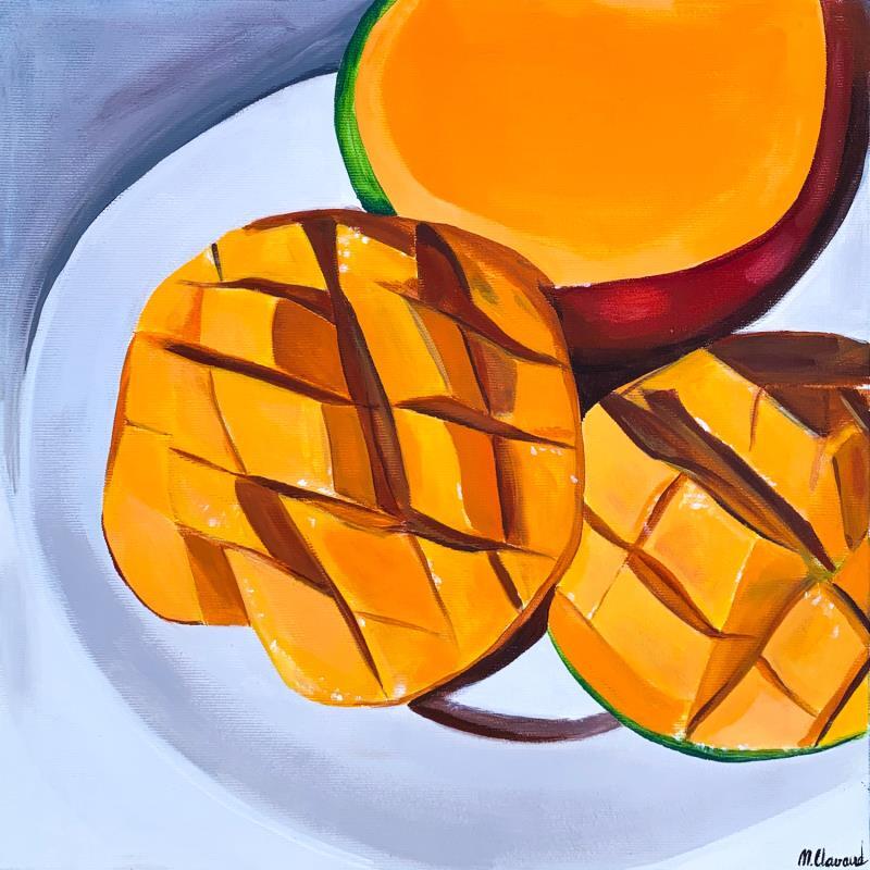 Painting MANGO by Clavaud Morgane | Painting Figurative Acrylic Landscapes, Life style, Still-life