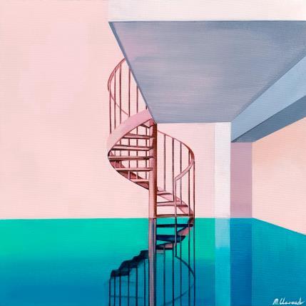 Painting POOL ACCESS by Clavaud Morgane | Painting Figurative Acrylic Architecture, Landscapes, Urban