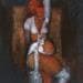 Painting Rouge carmin by Muze | Painting Figurative Nude Oil