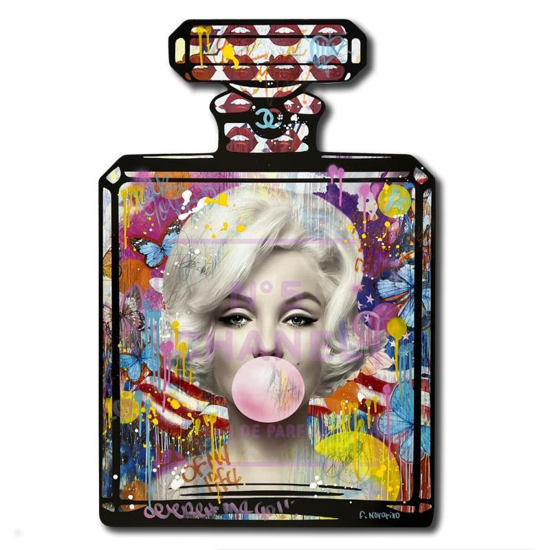 Painting Marylin Pink Bubble by Novarino Fabien | Painting Pop-art Pop icons