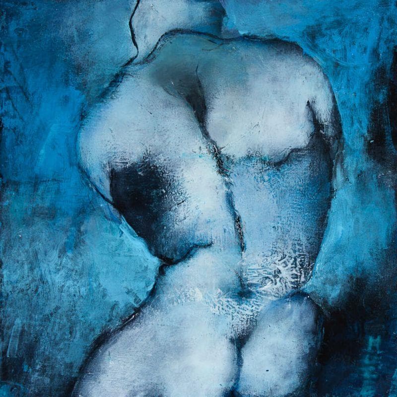 Painting Force fragile by Muze | Painting Figurative Mixed Nude