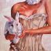 Peinture follow the white rabbit par Ulrich Julia | Tableau Huile