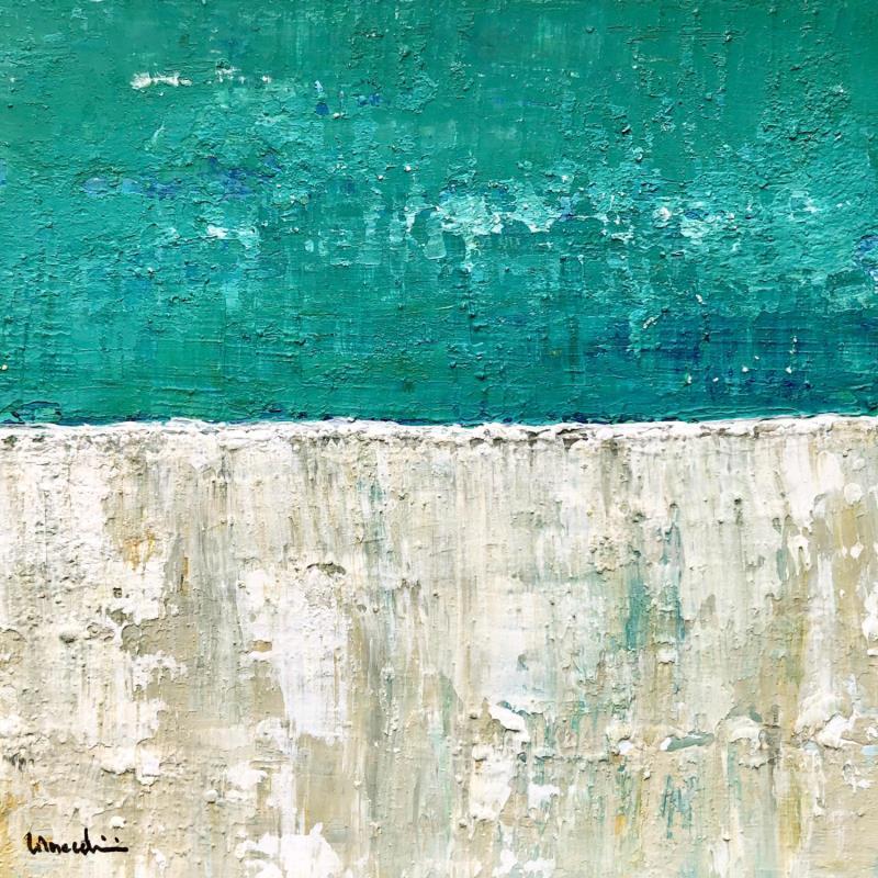 Painting M550 by Moracchini Laurence | Painting Abstract Acrylic, Marble powder Landscapes, Marine