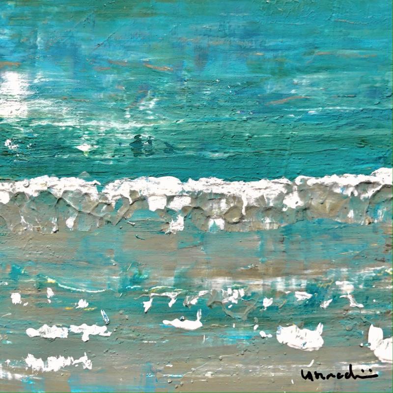 Painting M552 by Moracchini Laurence | Painting Abstract Landscapes Marine Acrylic Marble powder
