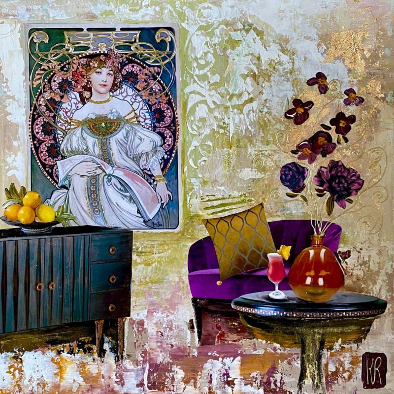 Gemälde Le salon de Luna von Romanelli Karine | Gemälde Figurativ Alltagsszenen