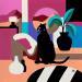 Painting Leopard Noir 9.0 by Birsak Mariah | Painting Figurative Urban Animals Still-life Acrylic