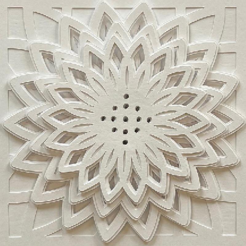 Gemälde snowflake 2  von Ryder Susan | Gemälde Materialismus Collage Minimalistisch, Natur