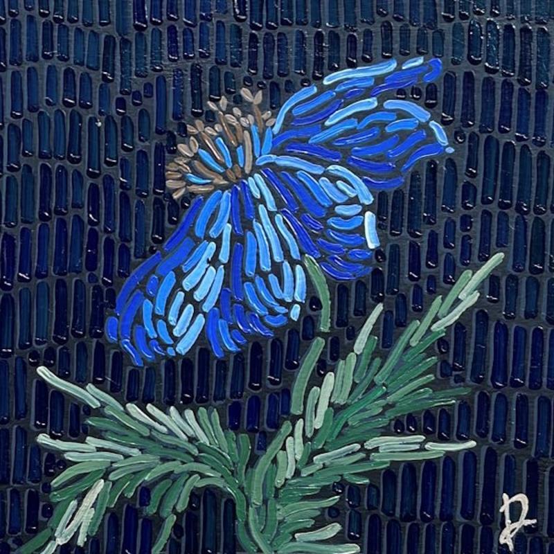 Peinture Blue anemone par Dmitrieva Daria | Tableau Abstrait Acrylique Nature