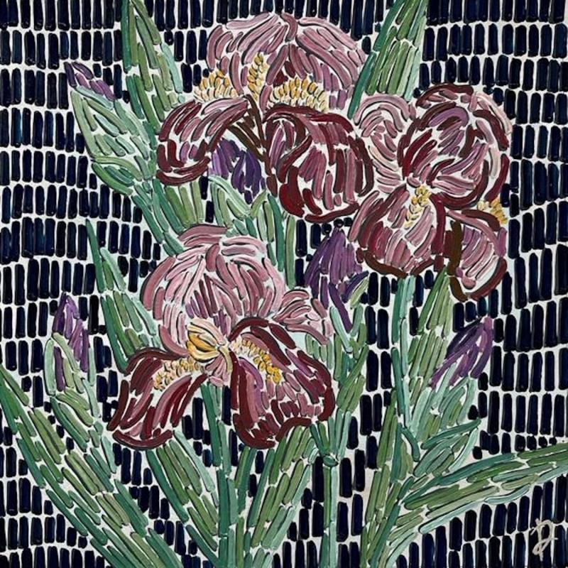 Painting Irises by Dmitrieva Daria | Painting Abstract Acrylic Nature