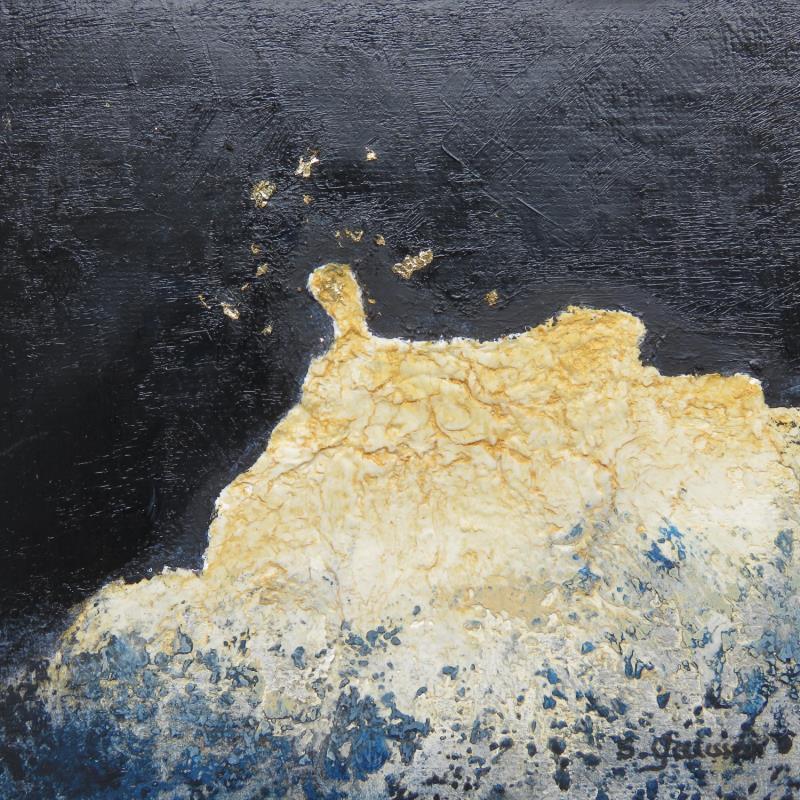 Peinture Ciel étoilé 2 par Gaussen Sylvie | Tableau Abstrait Nature Minimaliste Huile Feuille d'or