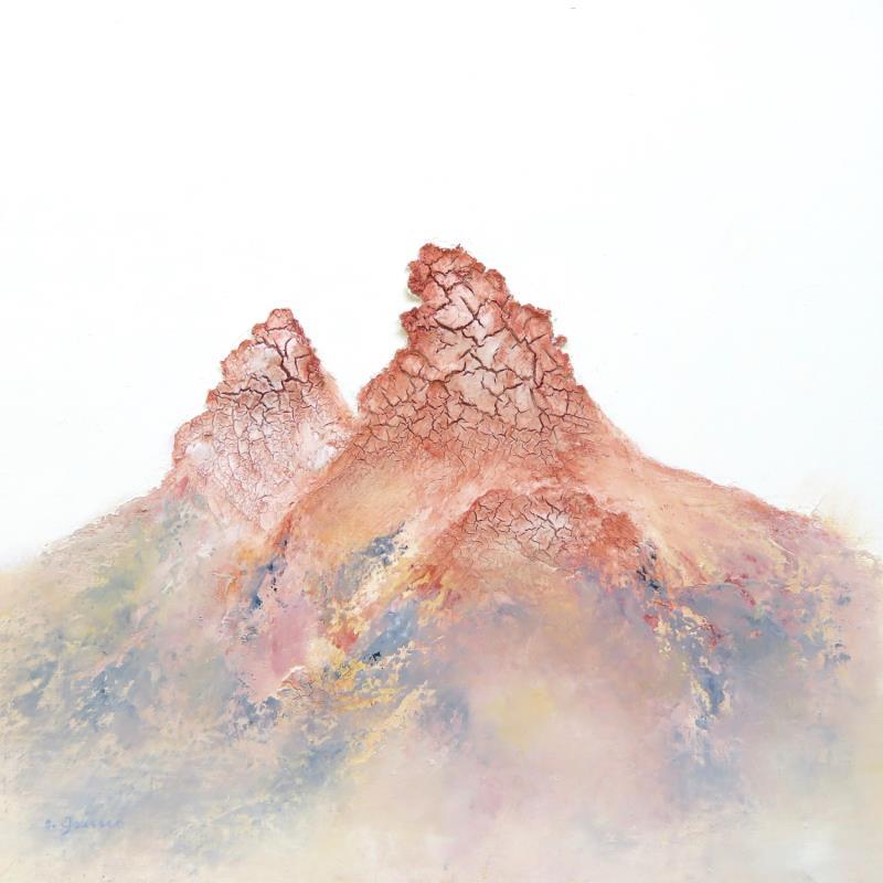 Peinture Sommets en vue par Gaussen Sylvie | Tableau Abstrait Paysages Nature Huile