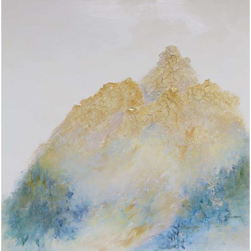 Peinture En chemin 2 par Gaussen Sylvie | Tableau Abstrait Paysages Nature Minimaliste Huile Feuille d'or