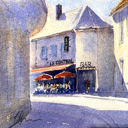 Painting Le central by Jones Henry | Painting Figurative Watercolor Landscapes, Urban