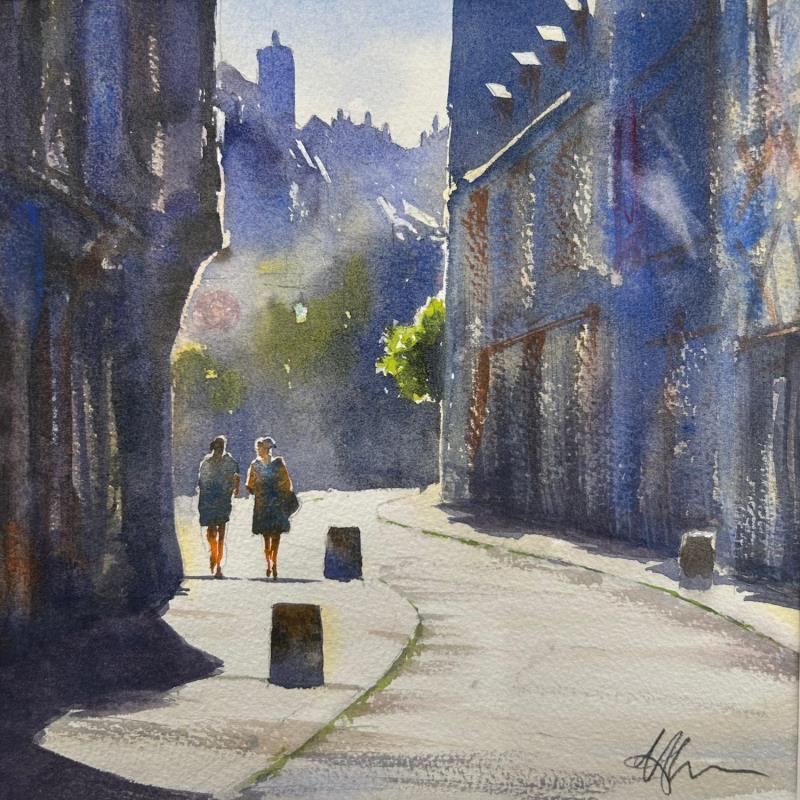 Painting Amis by Jones Henry | Painting Figurative Watercolor Landscapes, Urban