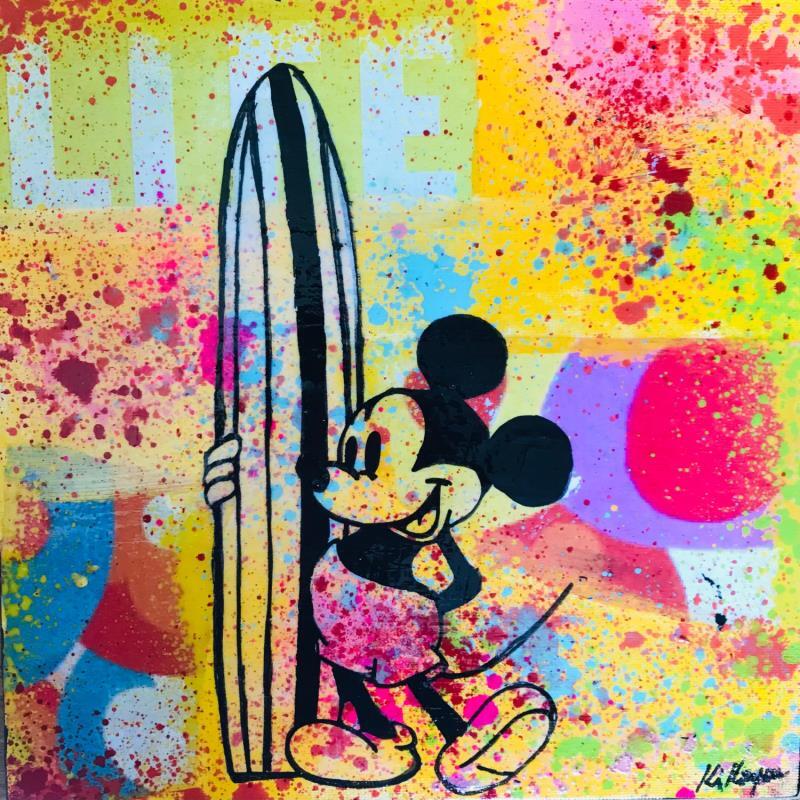 Peinture Mickey surf par Kikayou | Tableau Pop-art Icones Pop Graffiti