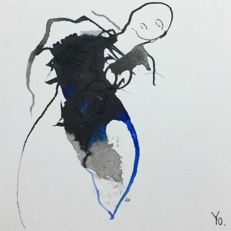 Painting Comme je l'imagine by YO | Painting Figurative Nude Ink