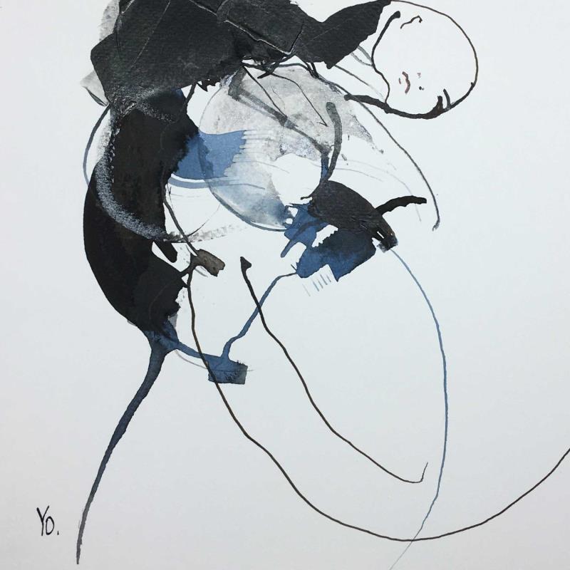Painting Mon retour by YO | Painting Figurative Ink Nude