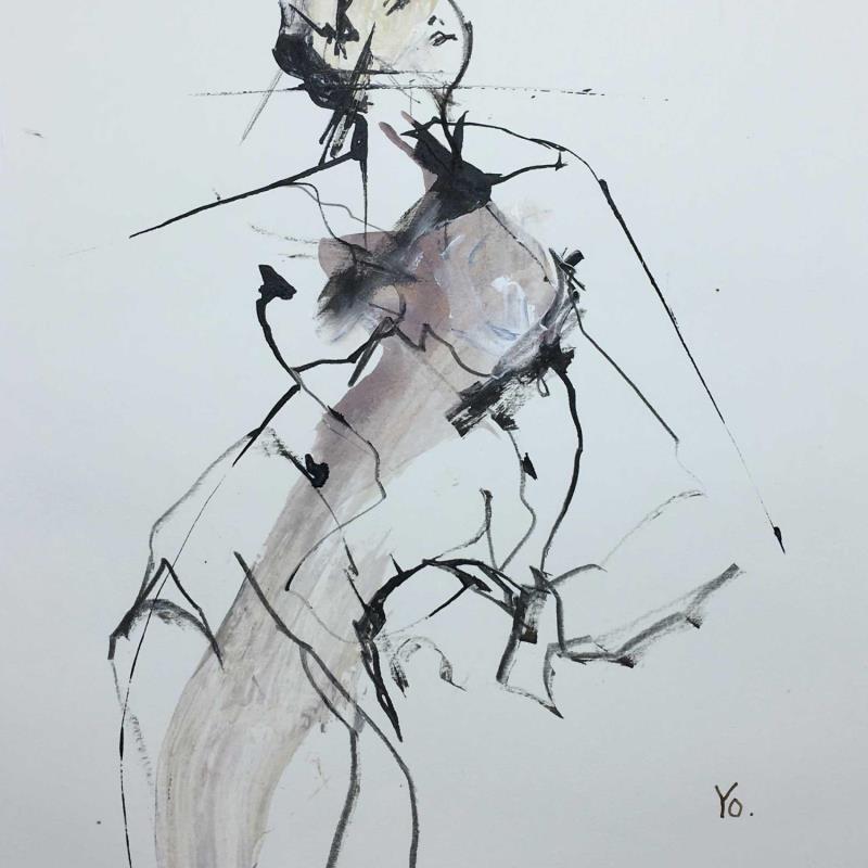 Painting Fière de moi by YO | Painting Figurative Nude Ink