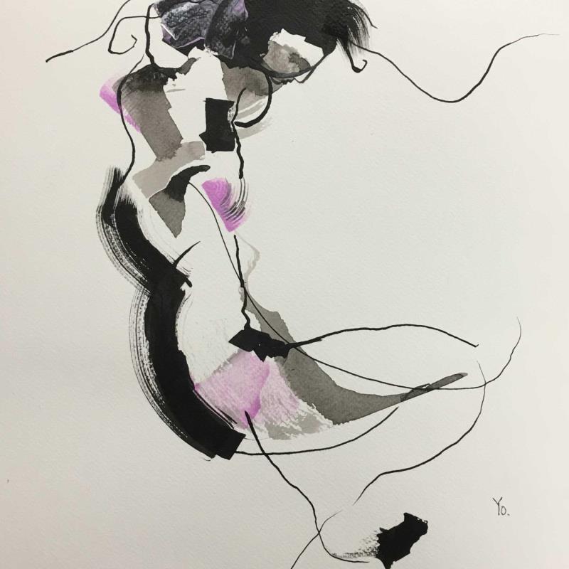 Painting Je ne suis plus la meme avec toi by YO | Painting Figurative Ink Nude