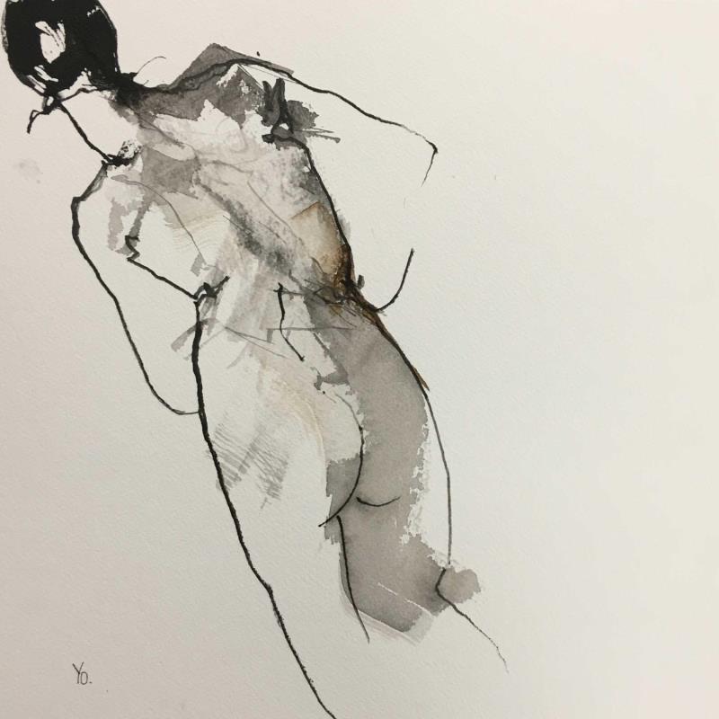 Painting Moi je m'oublierai jamais by YO | Painting Figurative Nude Ink