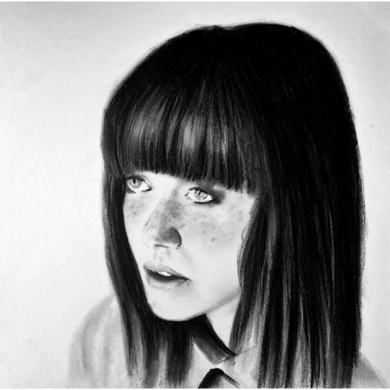 Peinture Bright eyes par Stoekenbroek Denny | Tableau Figuratif noir & blanc, Portraits