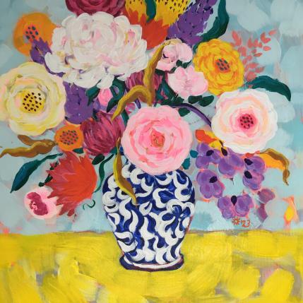 Painting Vibrant Blossoms of Hope by Boycheva Martina | Painting Figurative Acrylic still-life