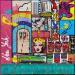 Painting POP NY by Costa Sophie | Painting Pop-art Pop icons Acrylic Gluing Posca Upcycling