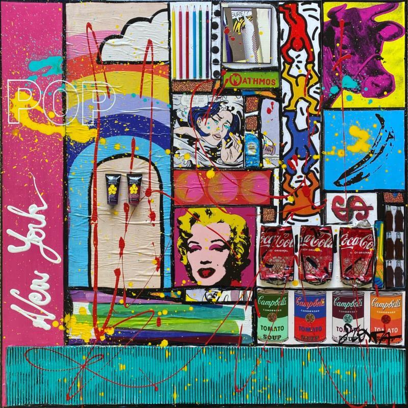 Painting POP NY by Costa Sophie | Painting Pop-art Acrylic, Gluing, Posca, Upcycling Pop icons