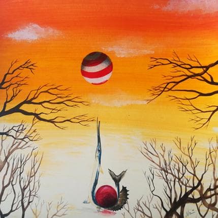 Painting Leri al mare c'rano le aguglie by Nai | Painting Surrealist Mixed Life style