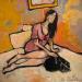 Painting Le chat noir by Signamarcheix Bernard | Painting Figurative Acrylic