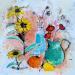 Painting tournesols by Colombo Cécile | Painting Figurative Still-life Acrylic Pastel