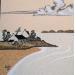 Peinture Le hameau sur la presqu'ile par Jovys Laurence  | Tableau Matiérisme Paysages Marine Sable