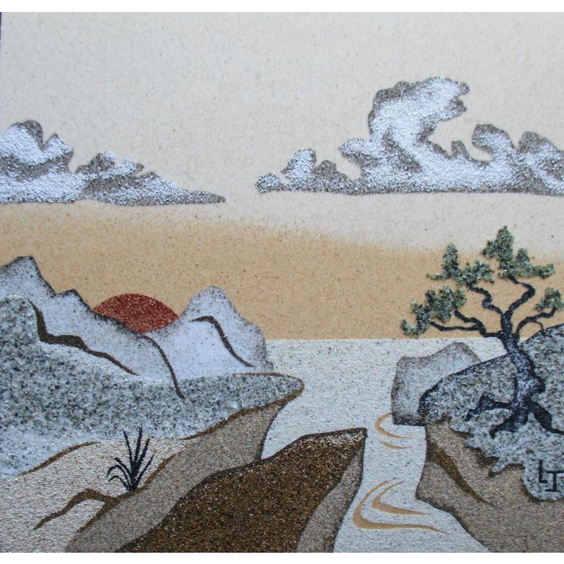 Gemälde Soleil couchant von Jovys Laurence  | Gemälde Materialismus Sand Landschaften, Marine