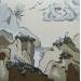 Peinture La falaise aux oiseaux par Jovys Laurence  | Tableau Matiérisme Paysages Marine Animaux Sable