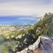 Painting La Côte de Toulon by Jones Henry | Painting Figurative Landscapes Urban Watercolor